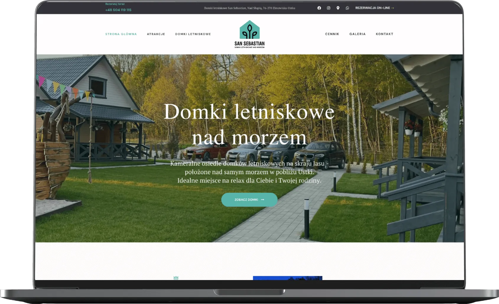 Domki San-S - widok na komputerze