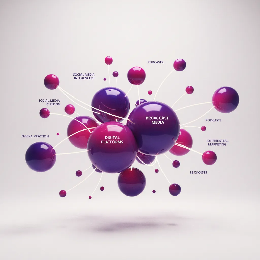 Abstrakcyjna ilustracja kanałów reklamowych i uwagi